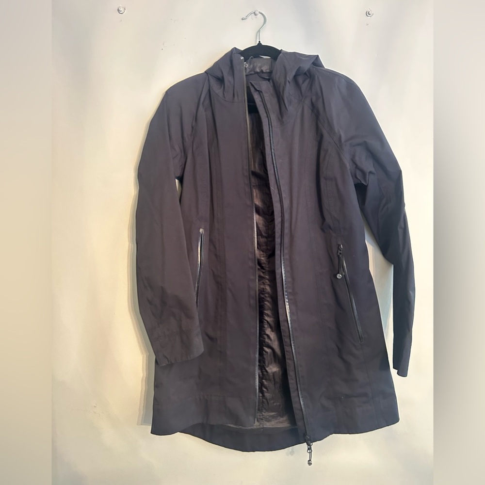 Women's Black Hooded Jacket - Lightweight Water-Resistant Coat